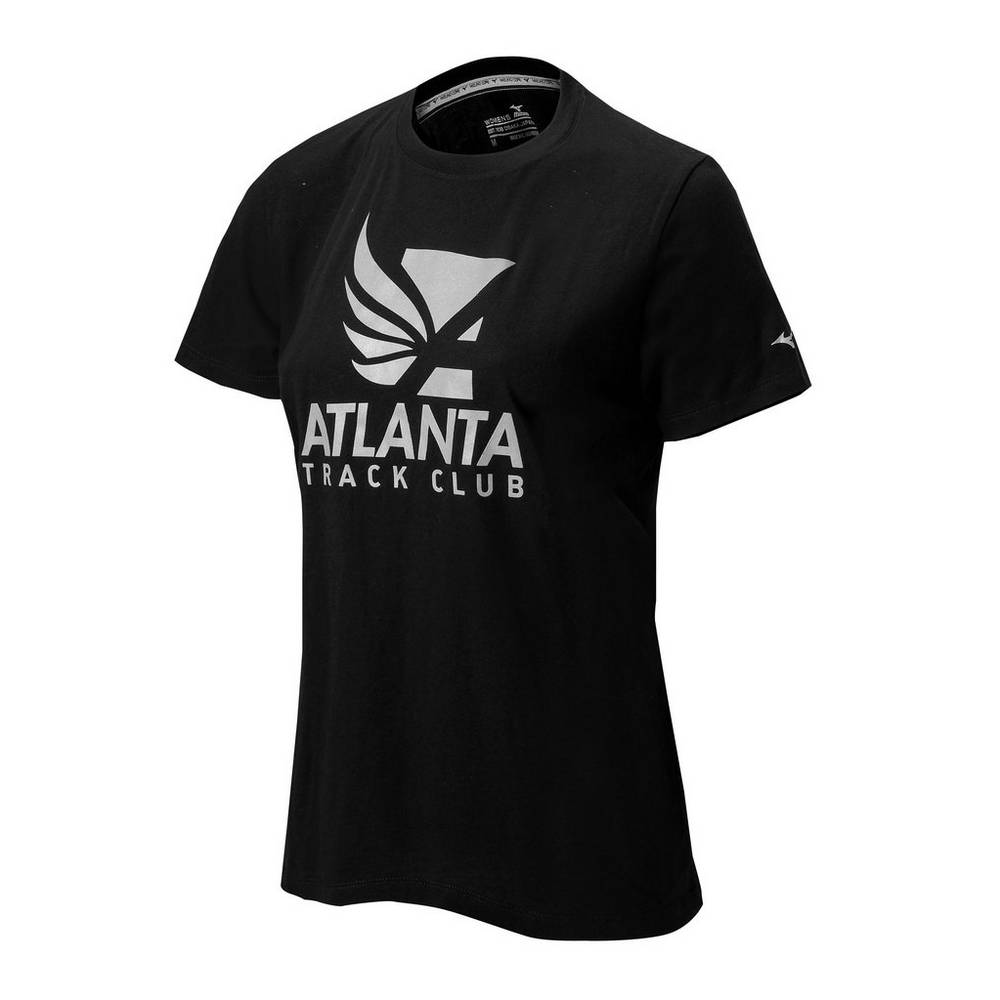 Damske Tričko Mizuno Atlanta Track Club 50/50 Bezecke Čierne Vypredaj SDYP87402